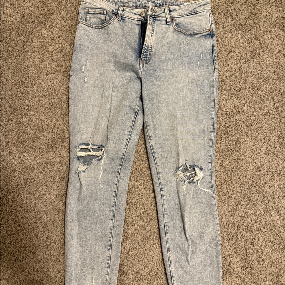 Old Navy Light Blue Distressed OG Straight Jeans